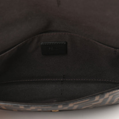 Fendi Vitello Soft F is Fendi Bi-Color FF 1974 Embossed Envelope Wallet on Chain Maya Black 5 of 11