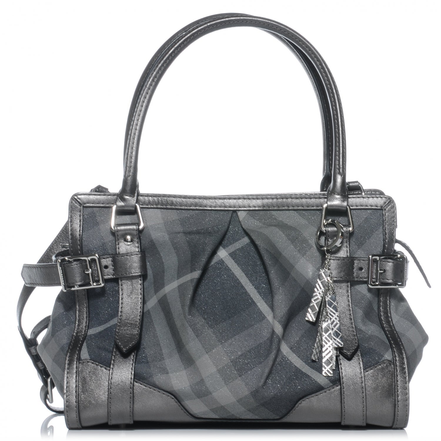 Burberry Leather Shimmer Check Tote 1 of 7