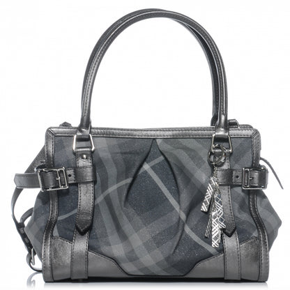 Burberry Leather Shimmer Check Tote 1 of 7