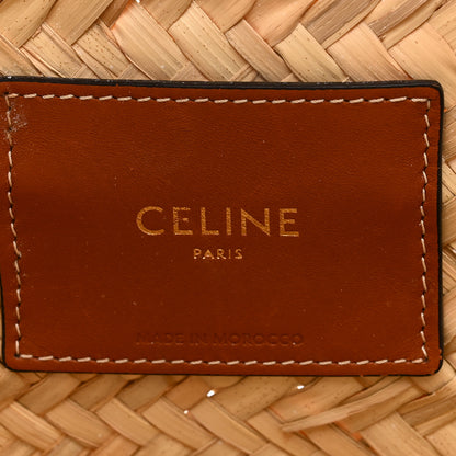 Celine Raffia Calfskin Triomphe Medium Panier Tan 6 of 10