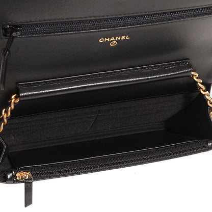 Chanel Lambskin Boy Wallet On Chain WOC Black 5 of 9