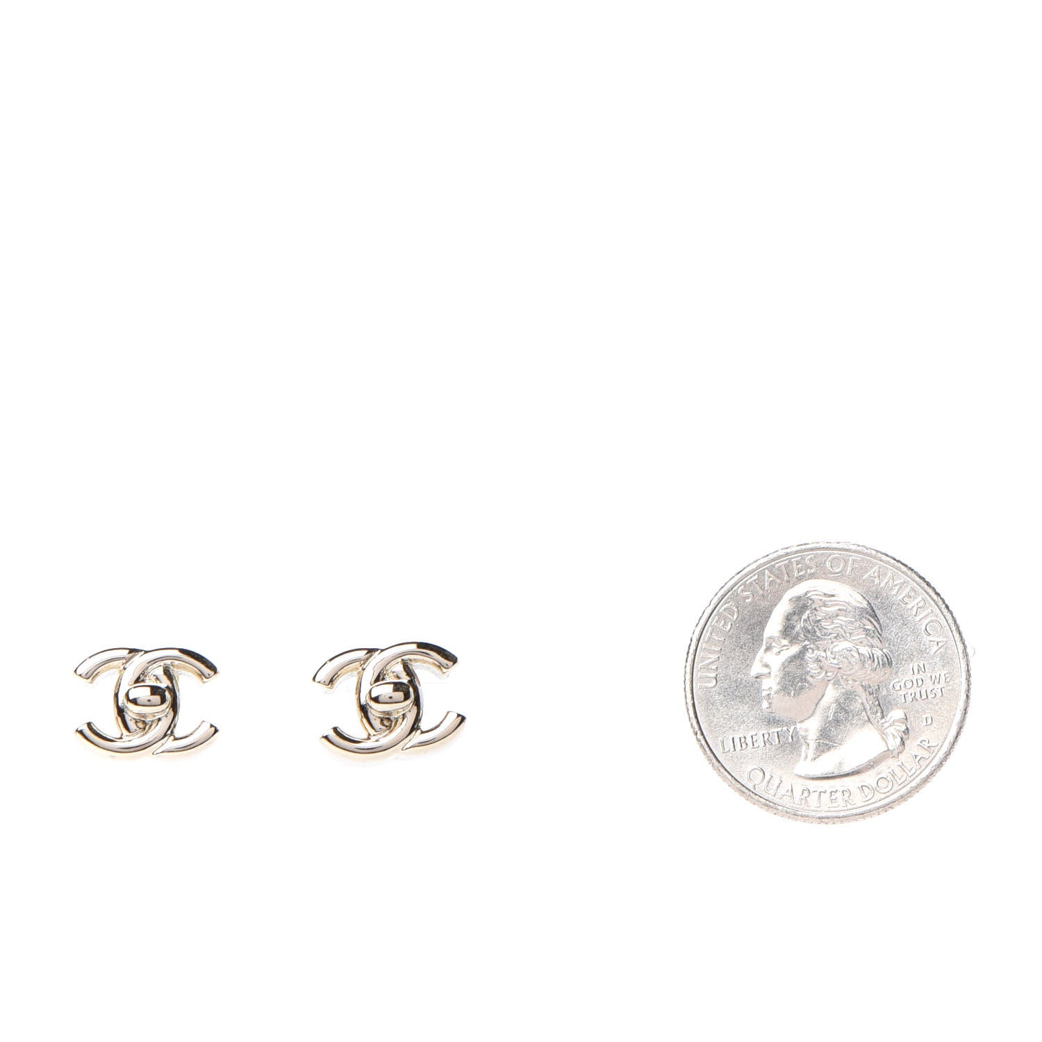 Chanel Metal CC Turnlock Earrings Gold 2 of 5