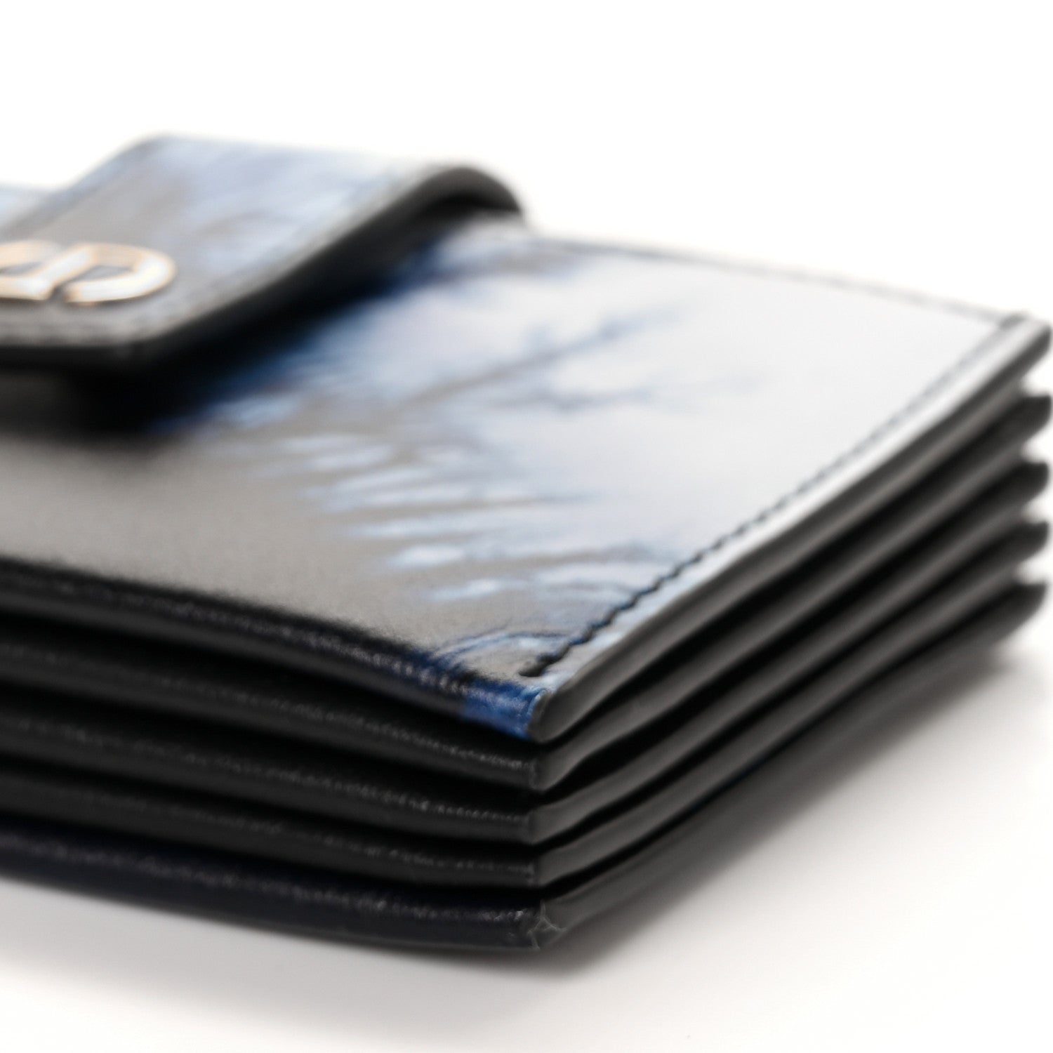 Christian Dior Calfskin Tie Dye Lady Dior 5-Gusset Card Holder Blue Multicolor 8 of 8