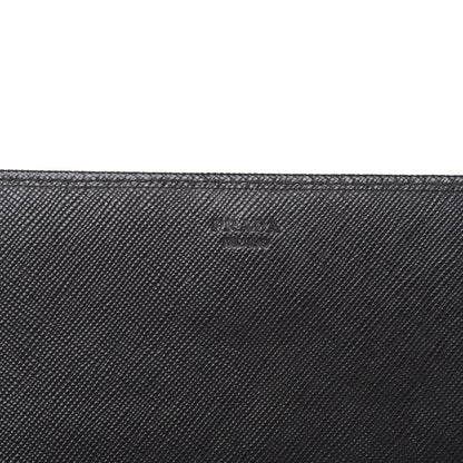 Prada Saffiano Metal Oro Chain Wallet Black 4 of 10