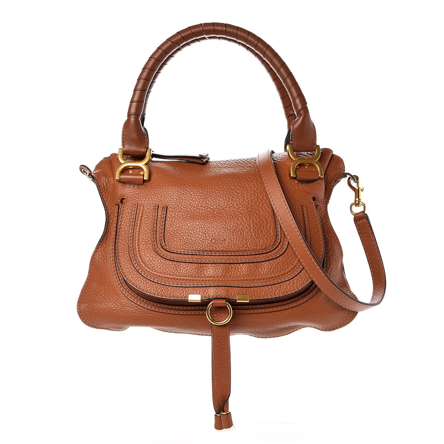 Calfskin Medium Marcie Satchel Tan