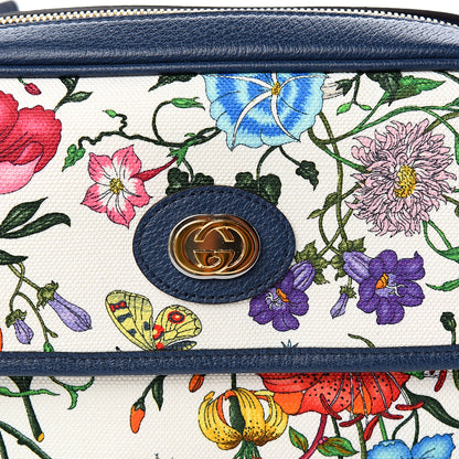 Gucci Canvas Flora Floral Shoulder Bag White Blue Agata Mulitcolor 9 of 10