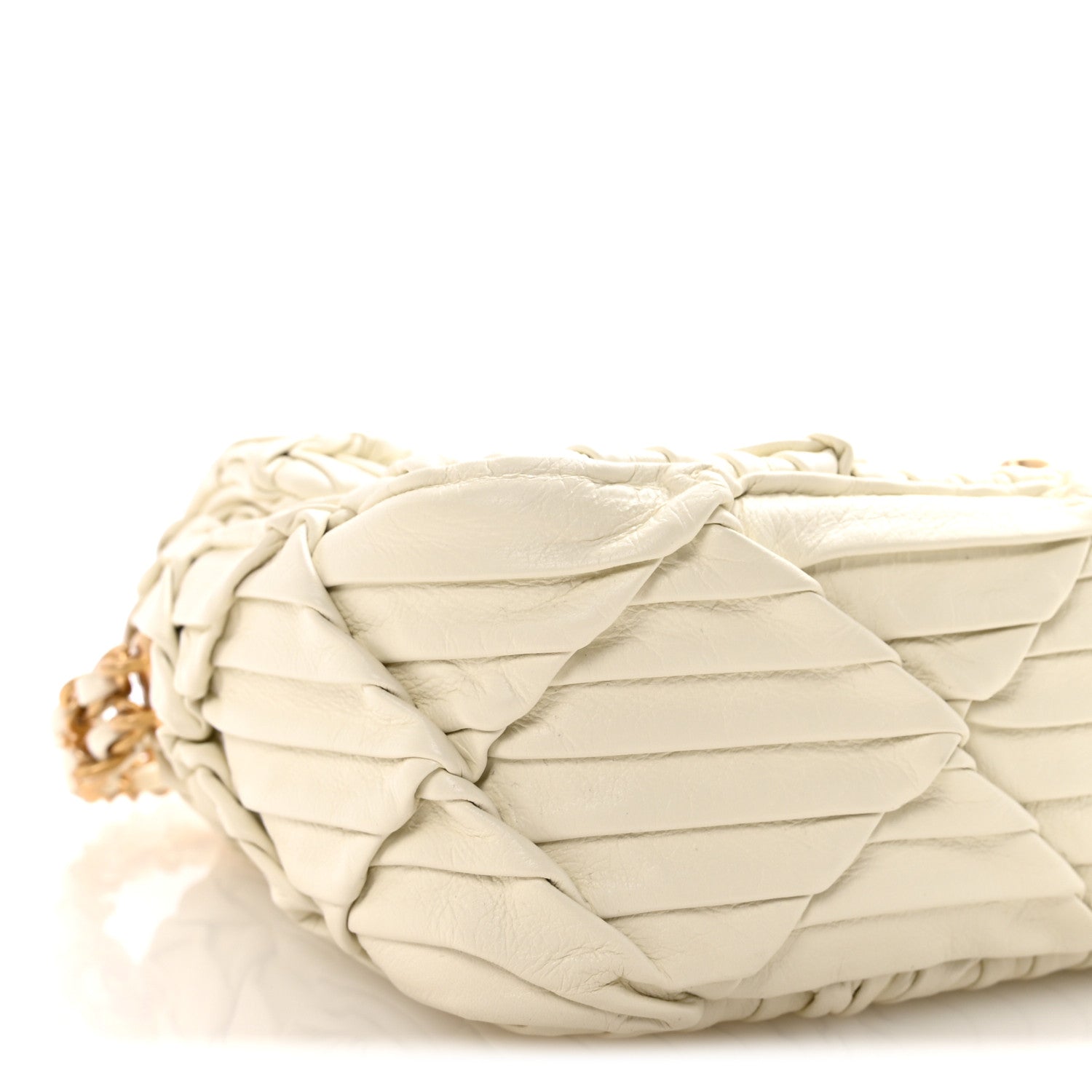 Chanel Pleated Calfskin Quilted Medallion Flap White 9 of 11