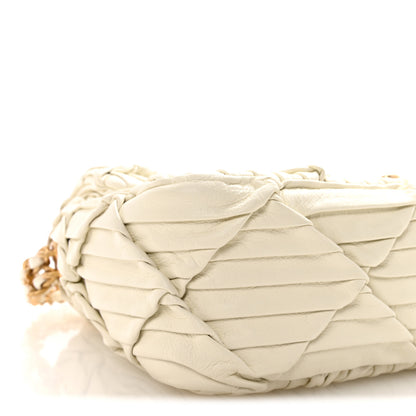 Chanel Pleated Calfskin Quilted Medallion Flap White 9 of 11