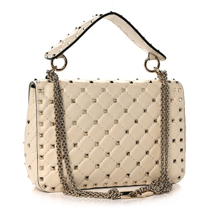 Valentino Garavani Nappa Medium Rockstud Spike Shoulder Bag Light Ivory 3 of 11