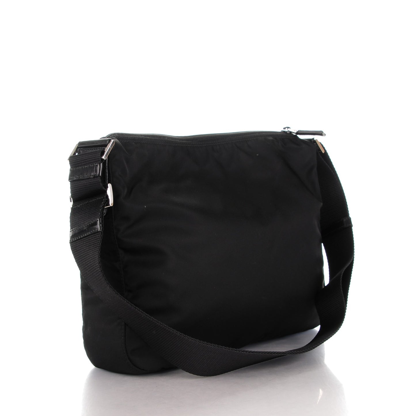 Nylon Vela Flat Messenger Bag Black