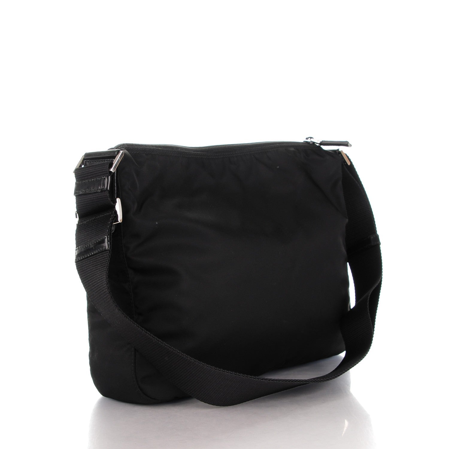 Prada Nylon Vela Flat Messenger Bag Black 3 of 7