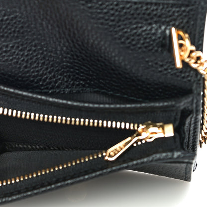 Gucci Grainy Calfskin Zumi Chain Card Case Wallet Black 5 of 10