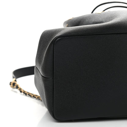 Chanel Caviar Deauville Drawstring Backpack Black 9 of 10