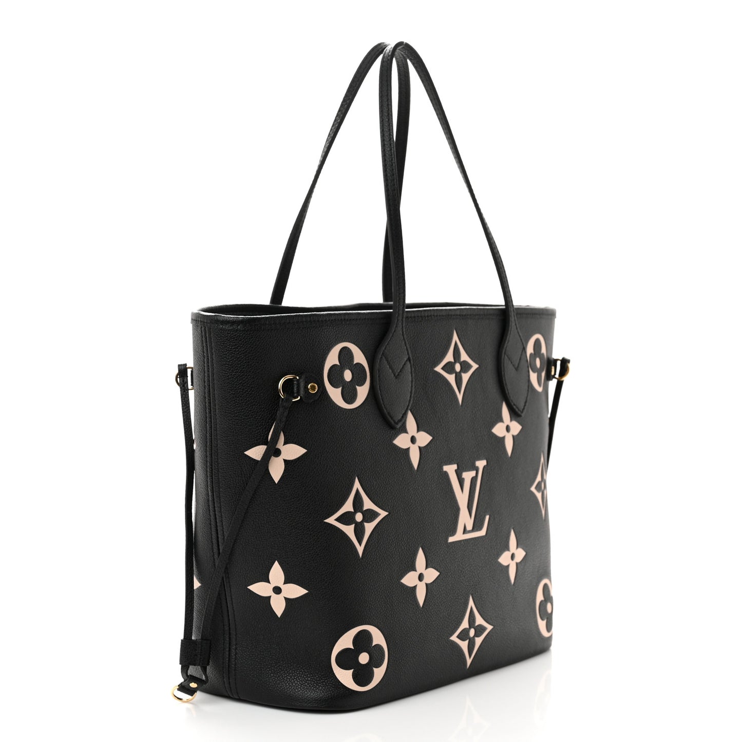 LOUIS VUITTON Empreinte Monogram Giant Neverfull MM Black Beige