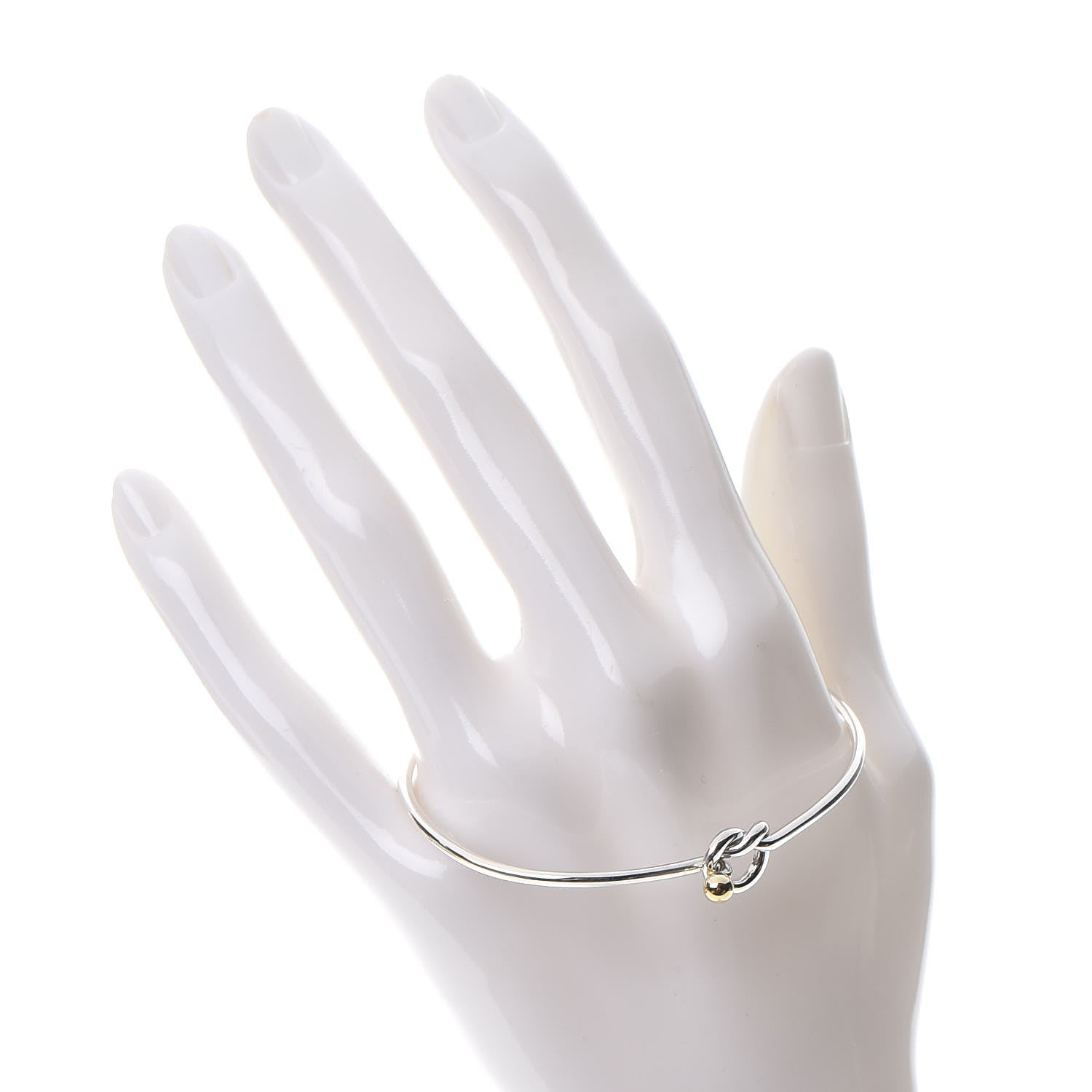 Tiffany Sterling Silver 18K Yellow Gold Knot Bracelet 2 of 5