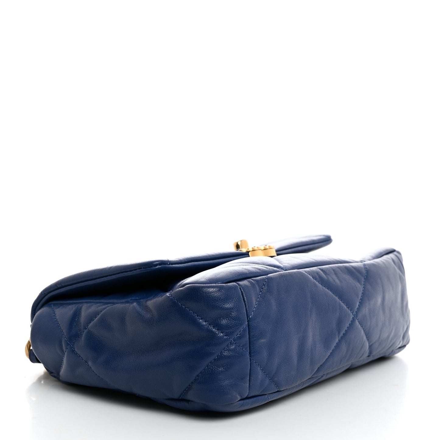 Goatskin Quilted Medium Chanel 19 Flap Dark Blue
