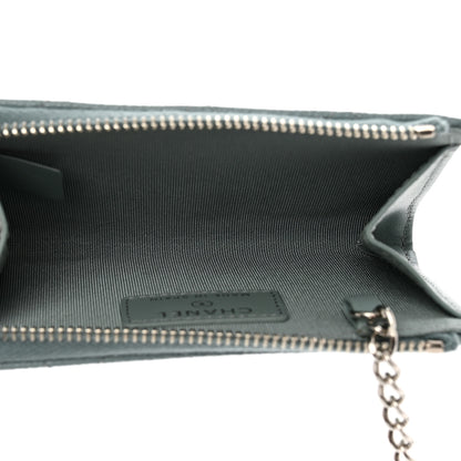 Chanel Caviar Quilted Zipped Key Holder Case Blue 5 of 9