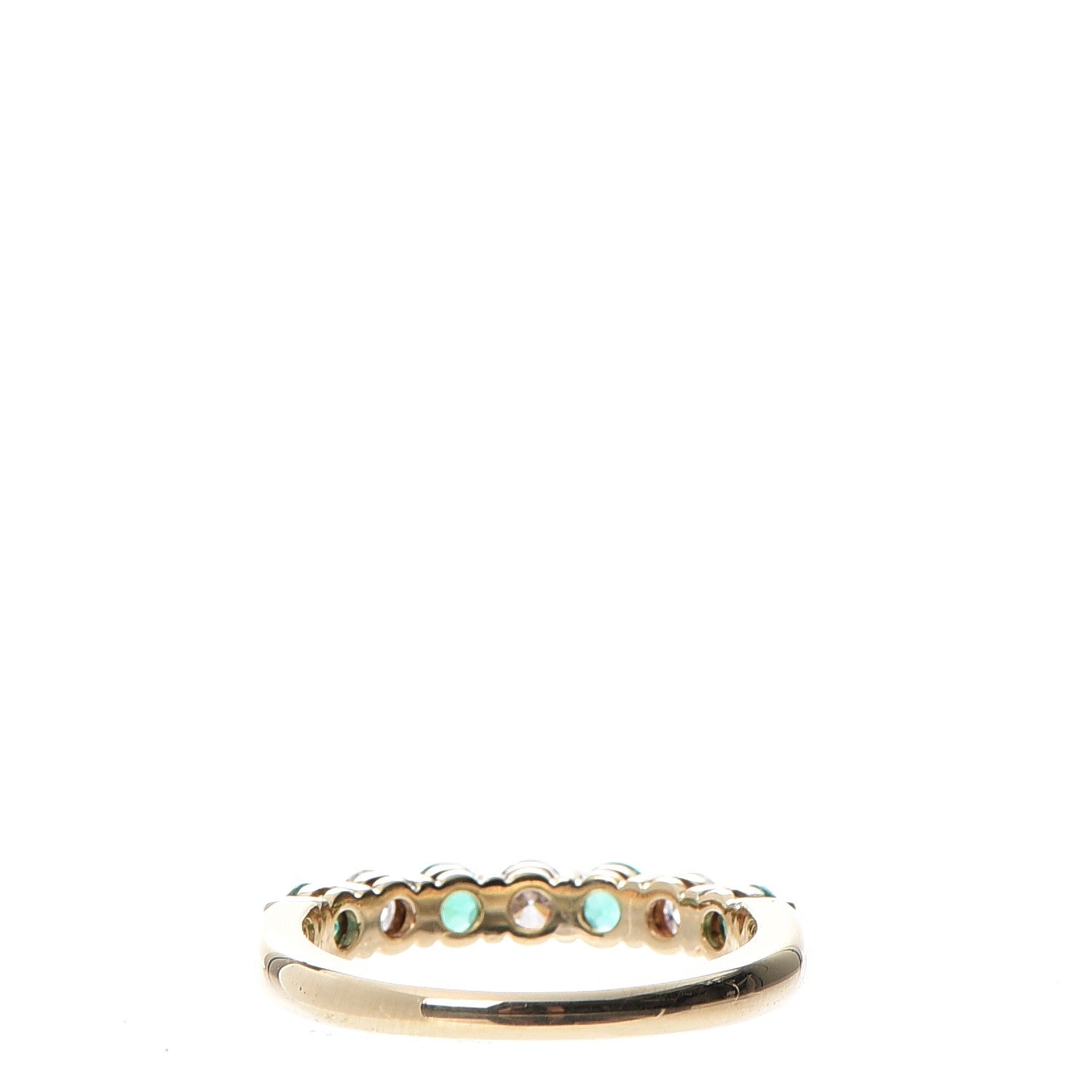 Tiffany 18K Yellow Gold Emerald Diamond Band Ring 4.75 3 of 7