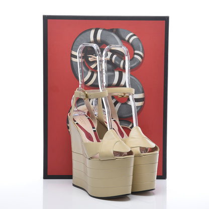 Gucci Calfskin Sally Platform Wedges 38 Ivory 8 of 8