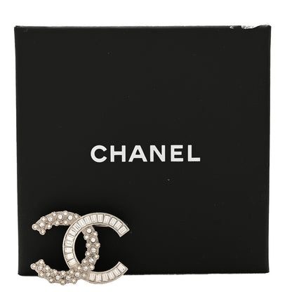 Chanel Crystal CC Brooch Silver 4 of 4