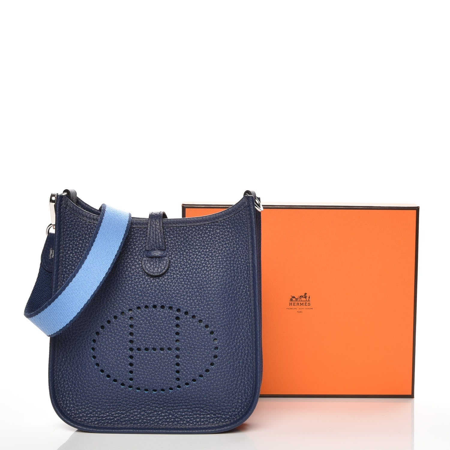 Hermes Taurillon Clemence Amazone Evelyne TPM Bleu Saphir Paradis 8 of 8