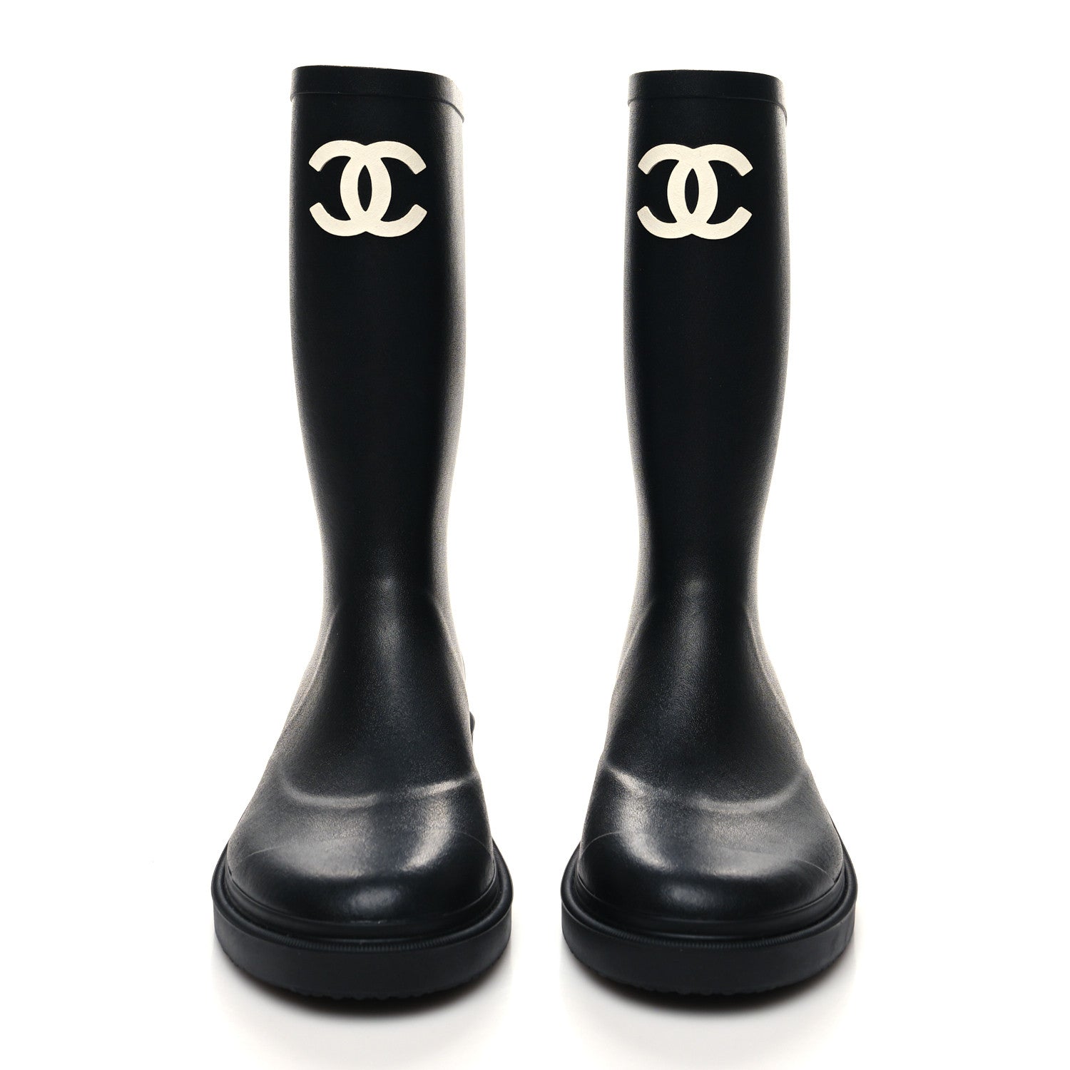Chanel Caoutchouk CC High Boots 38 Black 2 of 6