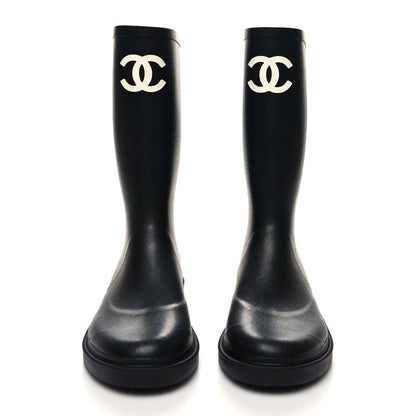 Chanel Caoutchouk CC High Boots 38 Black 2 of 6