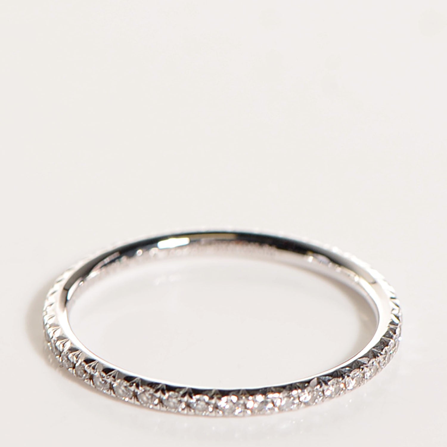 Tiffany 18K White Gold Diamond Metro Ring 5 3 of 6