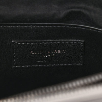 Saint Laurent Sheepskin Matelasse Chevron Monogram Large College Satchel Light Grey 6 of 11
