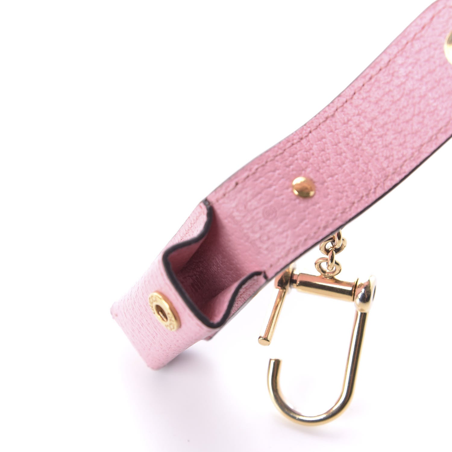 Gucci Textured Calfskin Enamel Single Porte Rouges Keychain Wild Rose 6 of 7