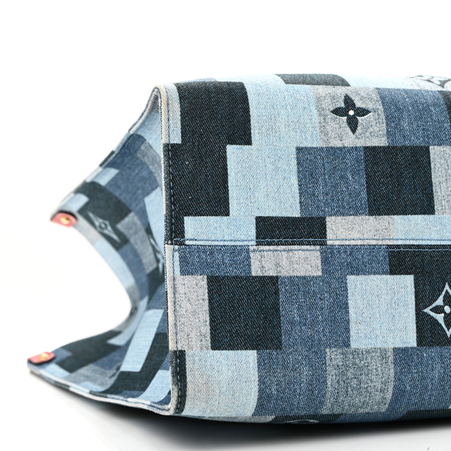 Denim Damier Monogram Onthego Blue Rouge