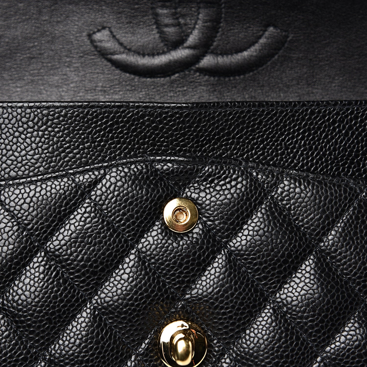 Chanel Caviar Quilted Medium Double Flap Black 10 of 13