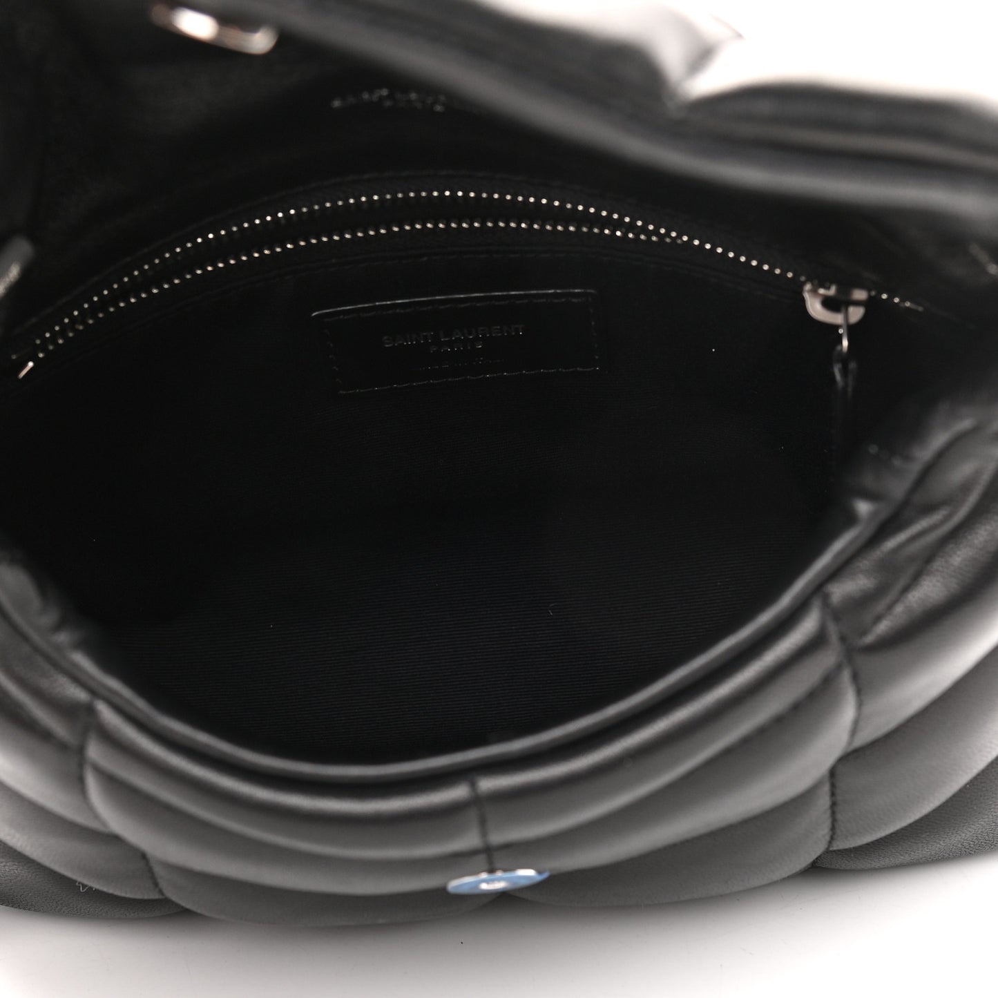 Lambskin Quilted Toy Loulou Puffer Monogram Chain Satchel Black