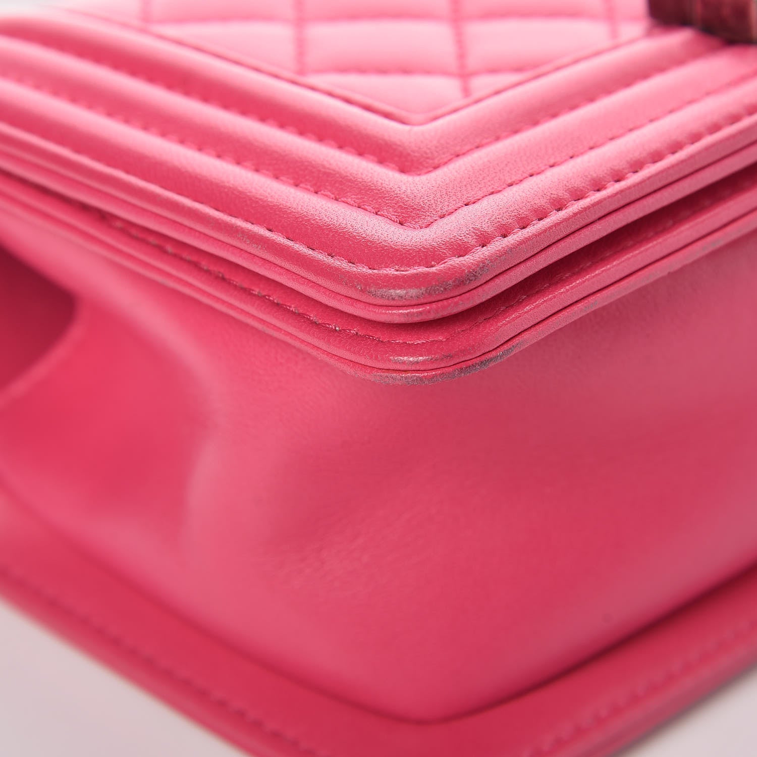 Chanel Lambskin Quilted Small Boy Flap Dark Pink 11 of 17