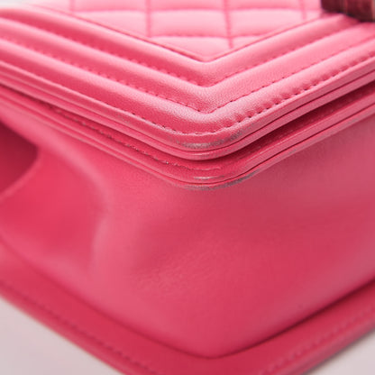 Chanel Lambskin Quilted Small Boy Flap Dark Pink 11 of 17