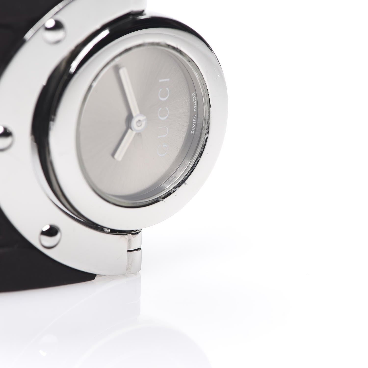 Gucci Stainless Steel Rubber 33mm Twirl Quartz Watch Brown 10 of 11