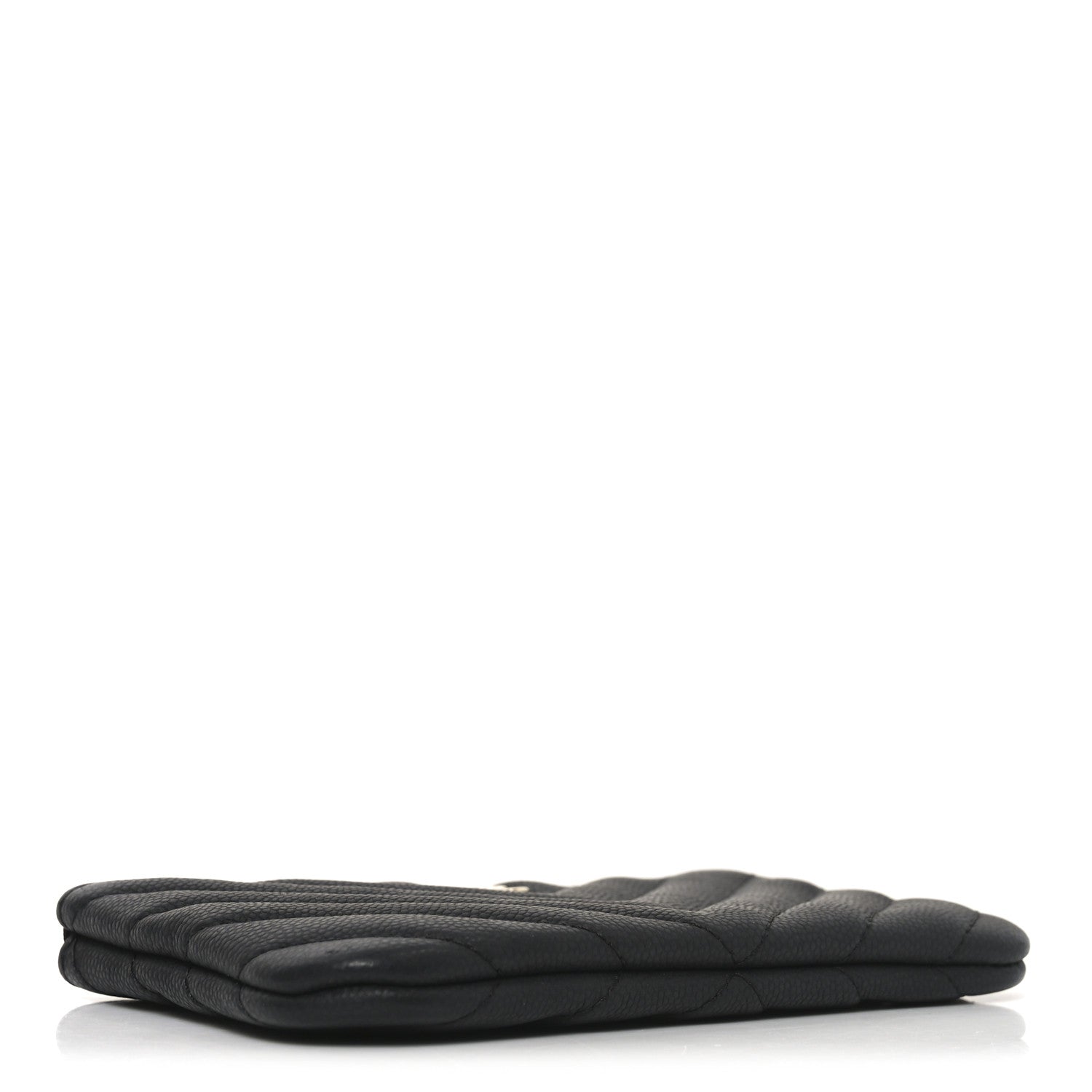 Chanel Caviar Chevron Quilted Small Cosmetic Case Black 4 of 8