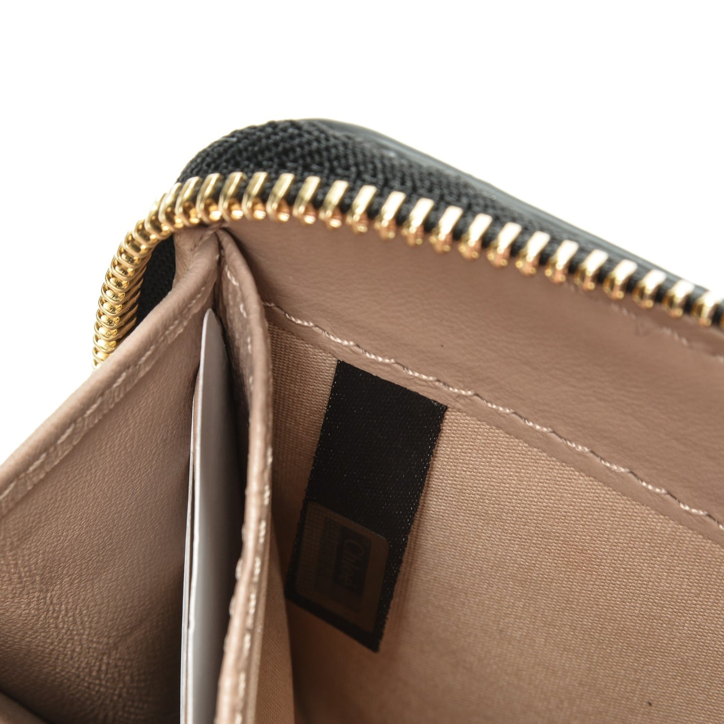 Grained Calfskin Marcie Long Zip Around Wallet Black