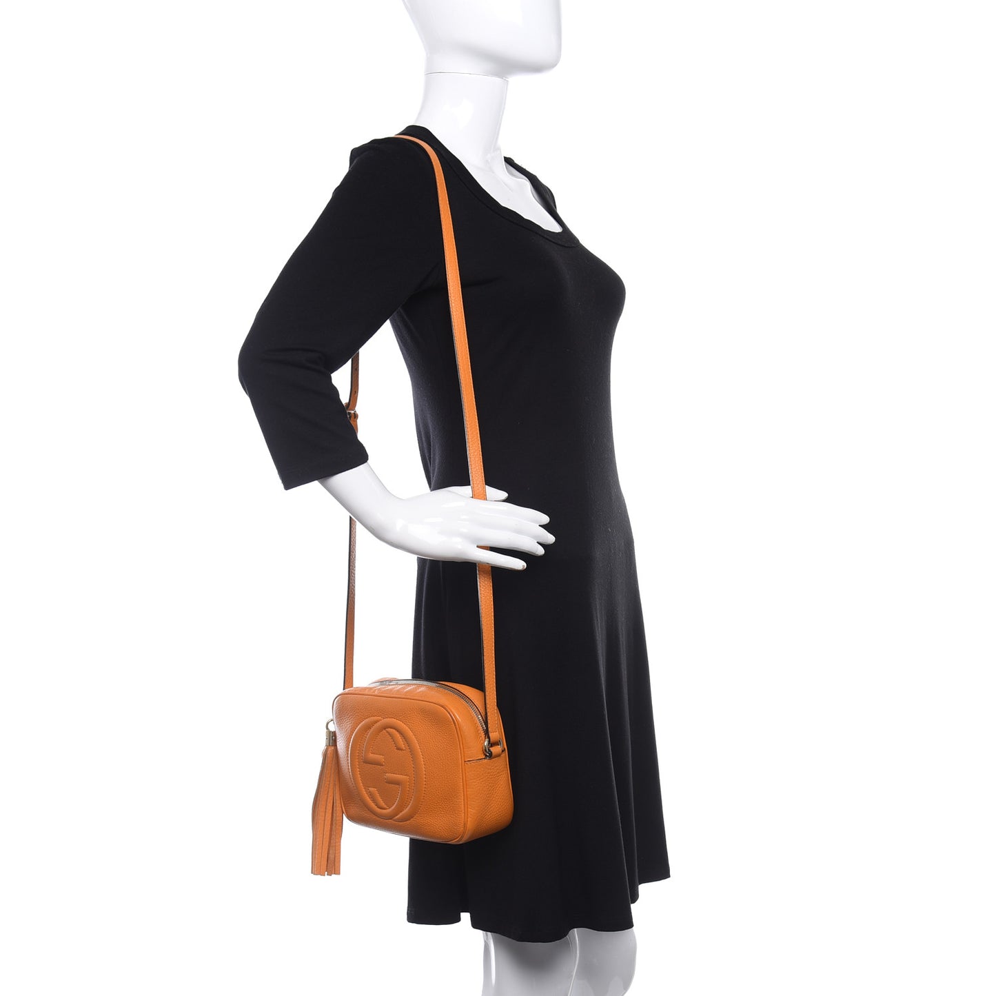 Pebbled Calfskin Small Soho Disco Bag Curcuma