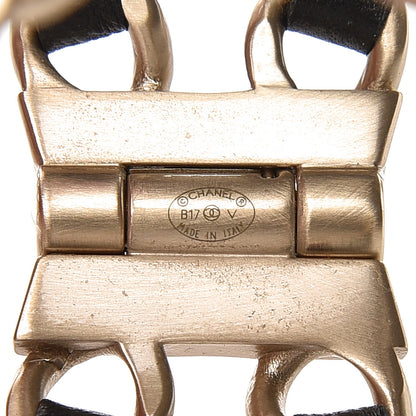 Chanel Lambskin Chain CC Cuff Black Gold 4 of 5