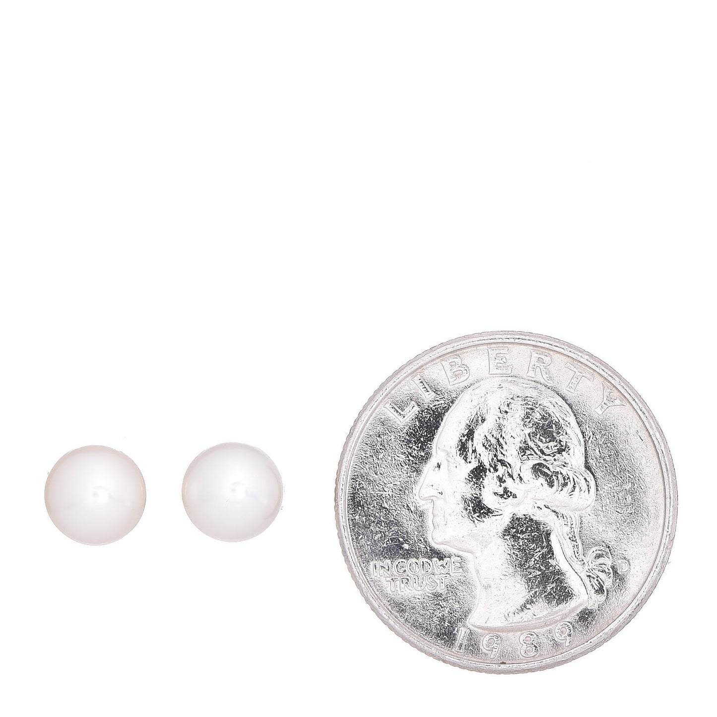 18K Yellow Gold Akoya Pearl 7mm Stud Earrings