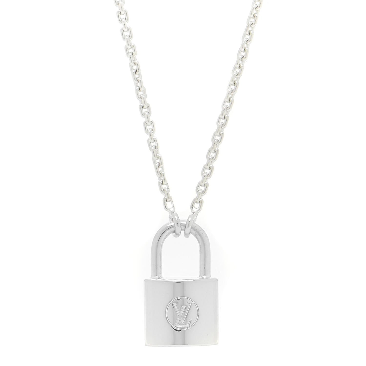 Louis Vuitton Sterling Silver Lockit Necklace 4 of 5