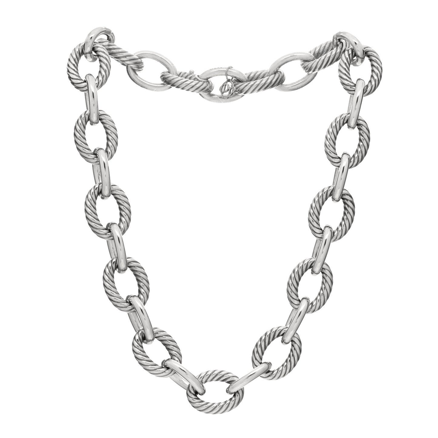 Sterling Silver 16mm Large Oval Link Necklace