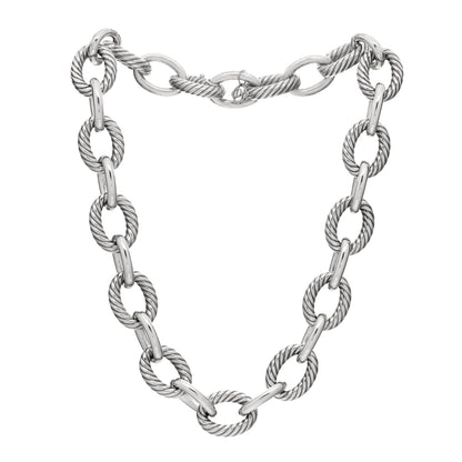 David Yurman Sterling Silver 16mm Large Oval Link Necklace 1 of 3