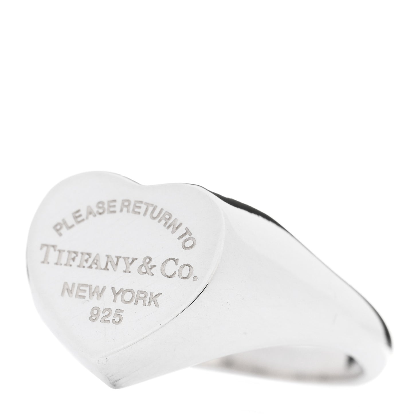 Sterling Silver Return to Tiffany Heart Signet Ring 53 6.25