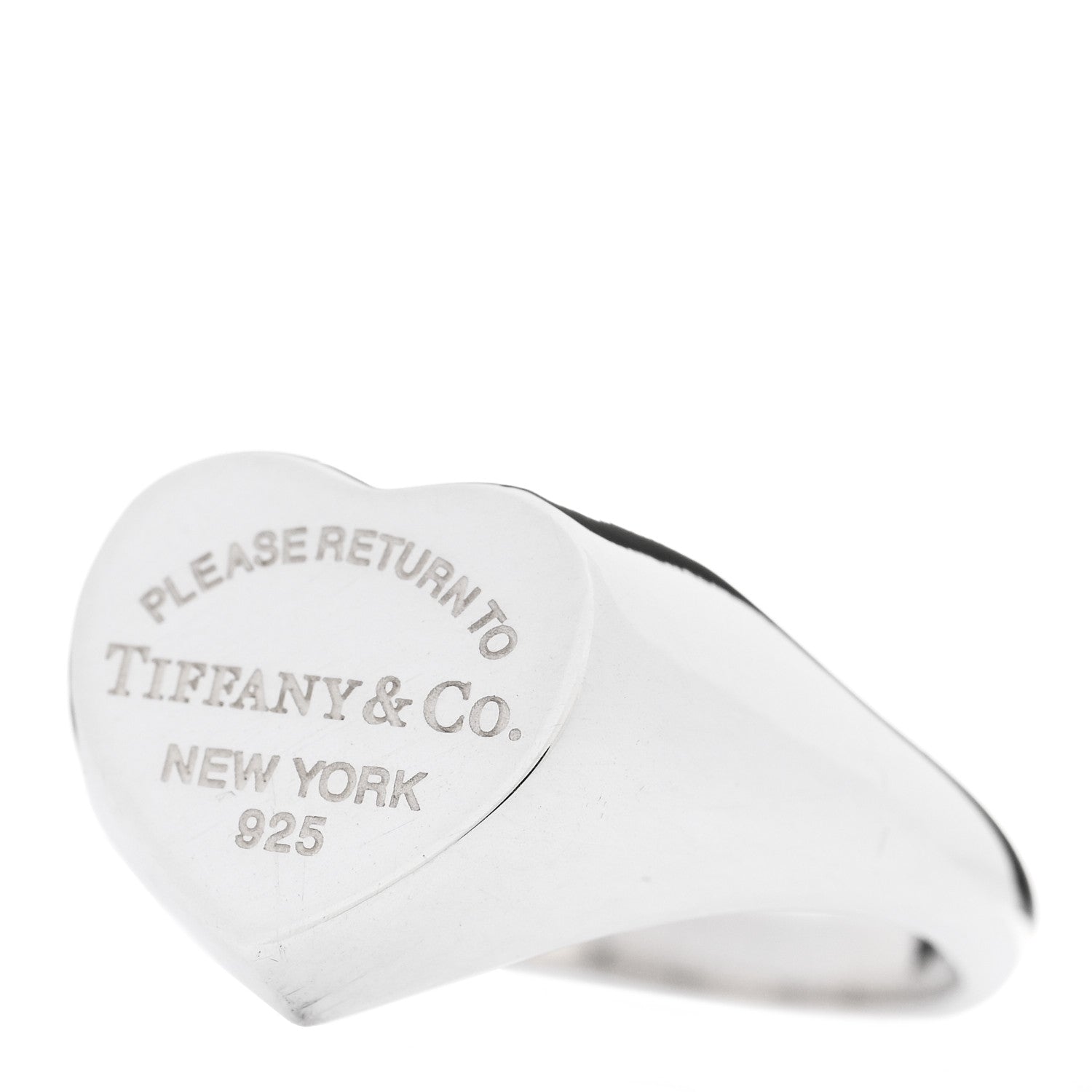 Tiffany Sterling Silver Return to Tiffany Heart Signet Ring 53 6.25 3 of 6