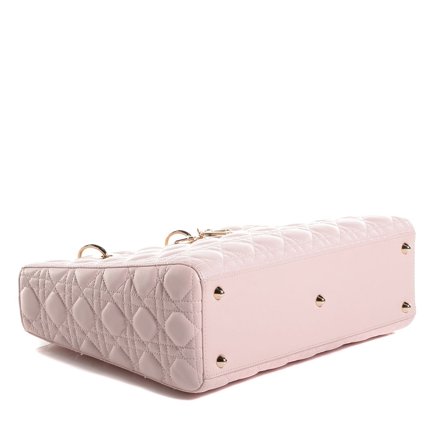 Lambskin Cannage Large Lady Dior Rose Poudre