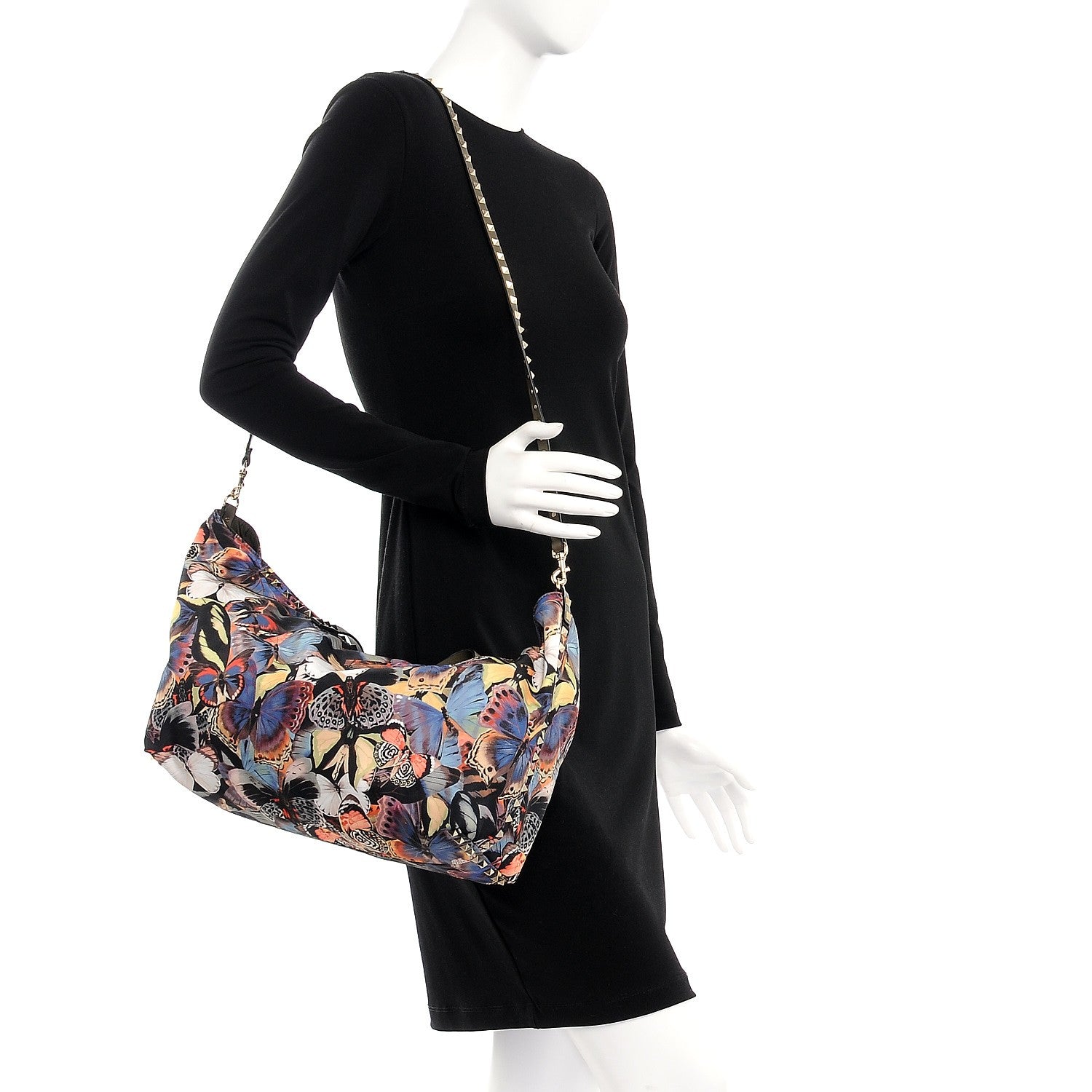 Valentino Garavani Nylon Camubutterfly Rockstud Crossbody Tote Multicolor 2 of 8