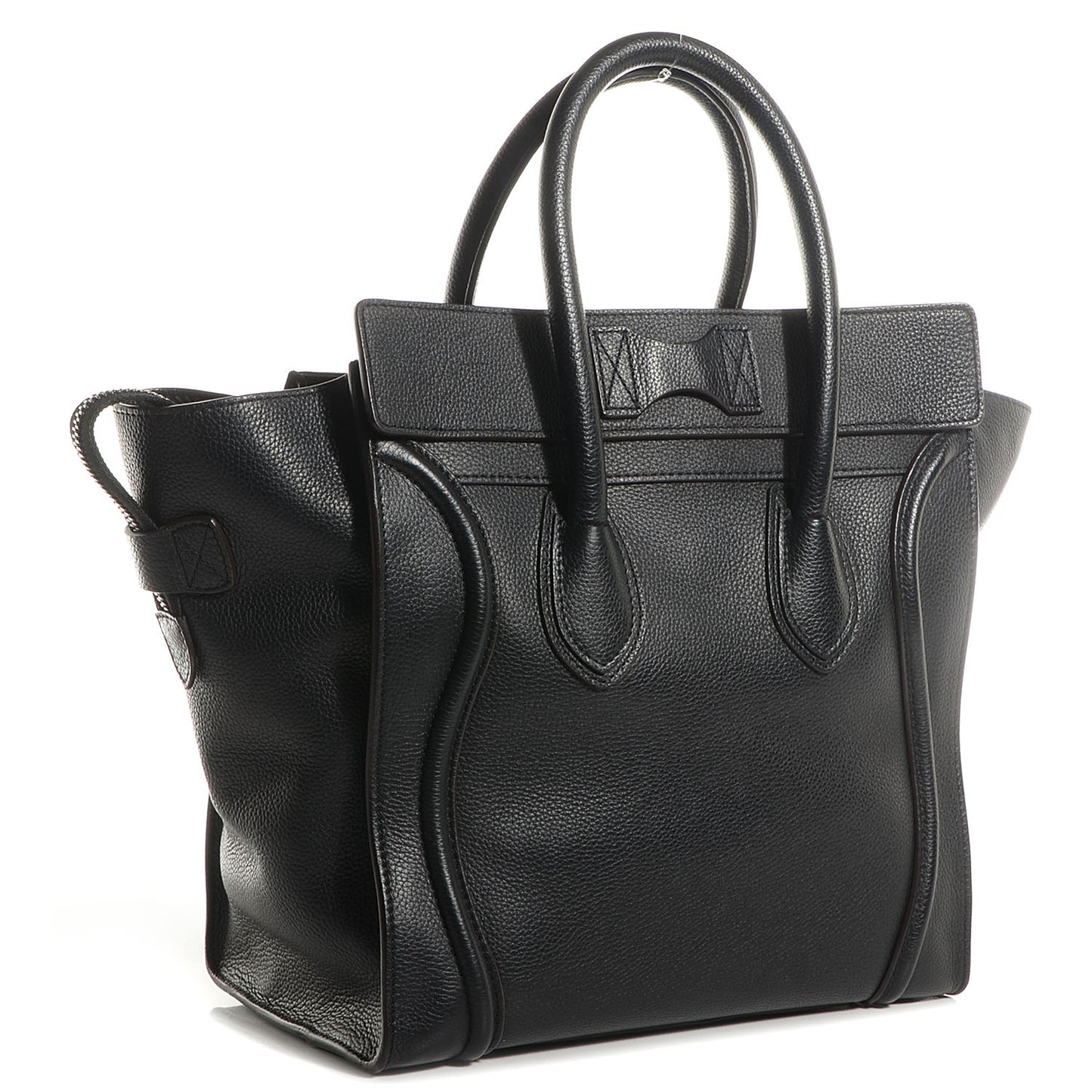 Drummed Calfskin Mini Luggage Black