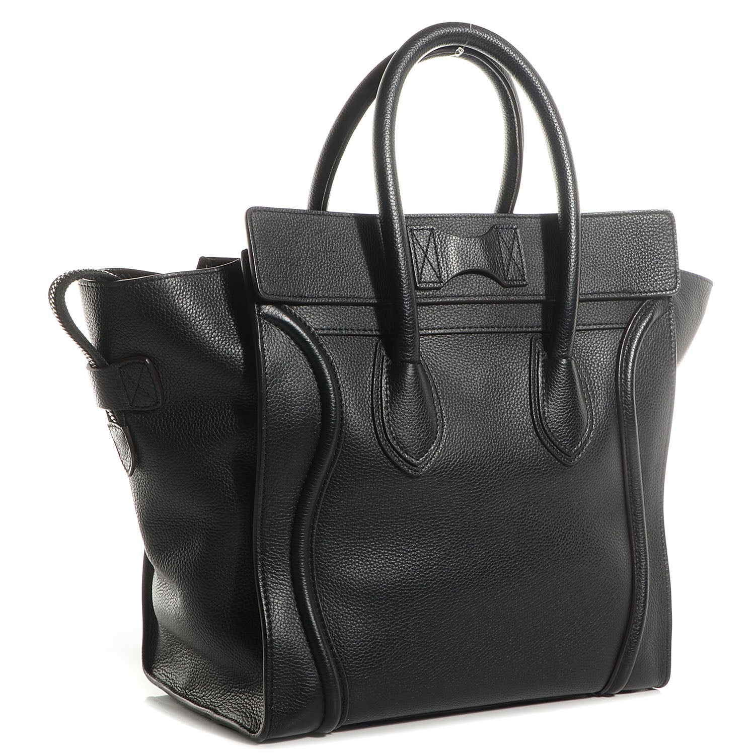 Celine Drummed Calfskin Mini Luggage Black 3 of 8